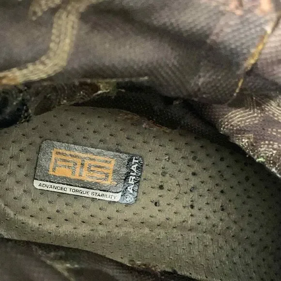 Ariat Mens Boots Size 9EE‎ Brown Gold Leather Pull On Square Toe Western - Picture 10 of 12